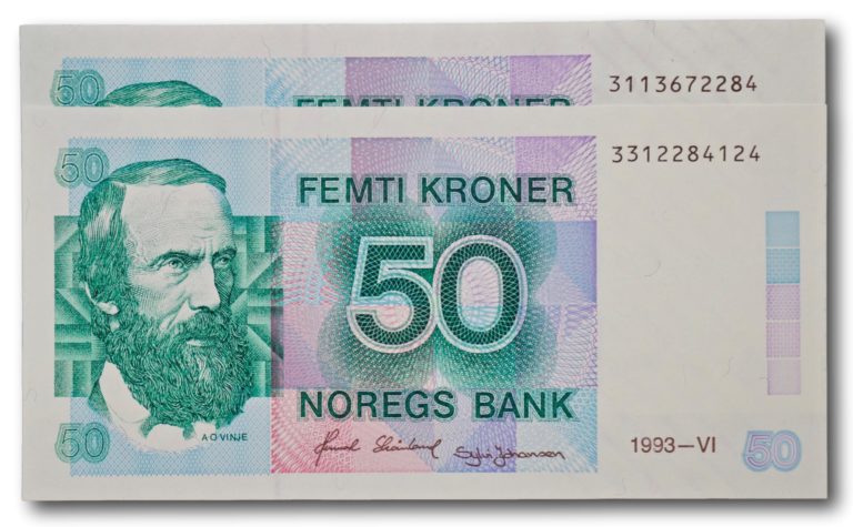 2 x 50 kroner 1993