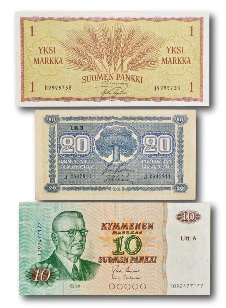 Finland, collection of banknotes