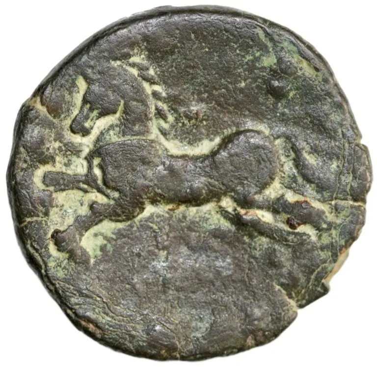 Numidia, bronsemynt (ca. 148-118 f. Kr.)