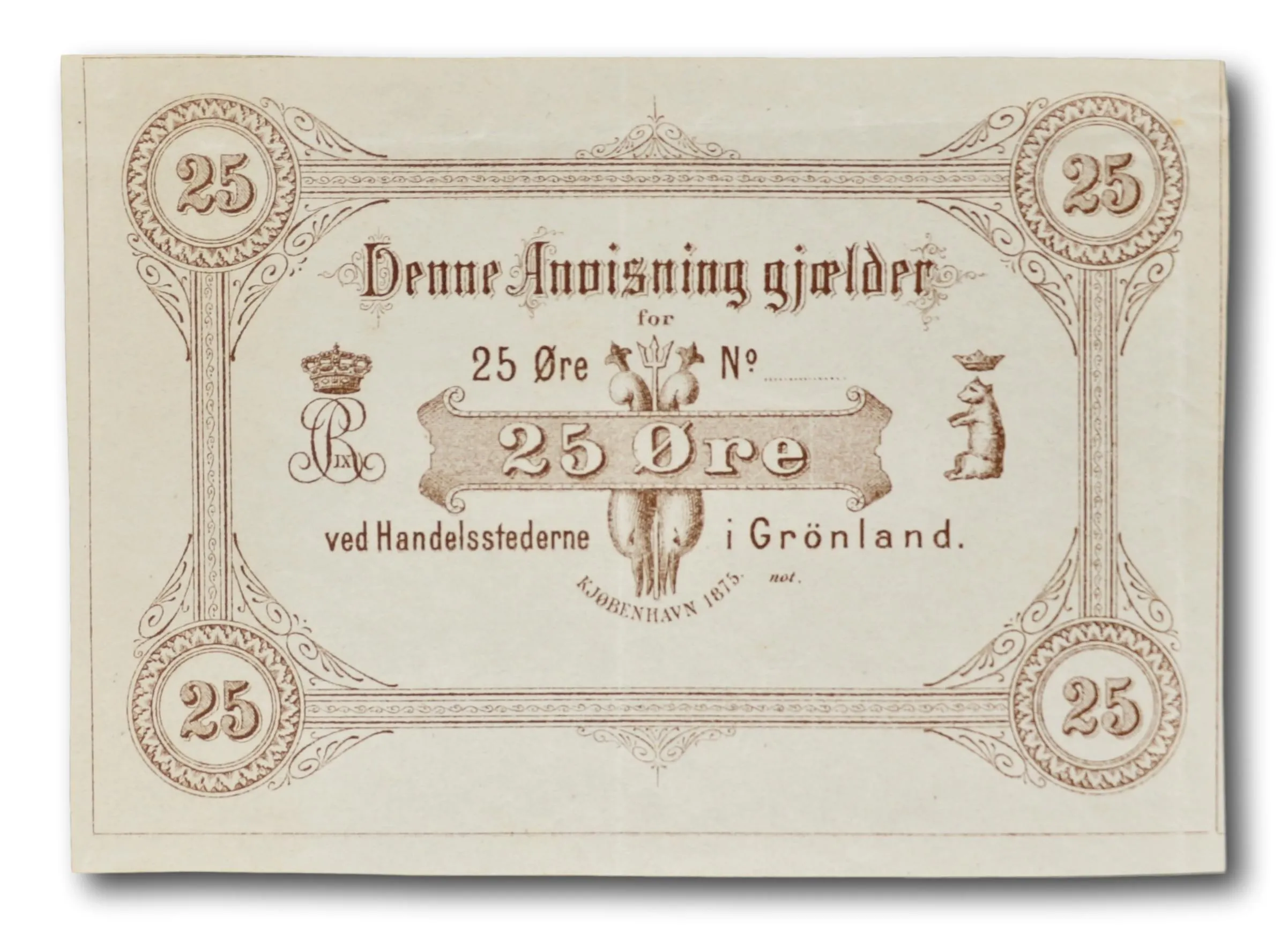 Grønland, 25 øre 1875