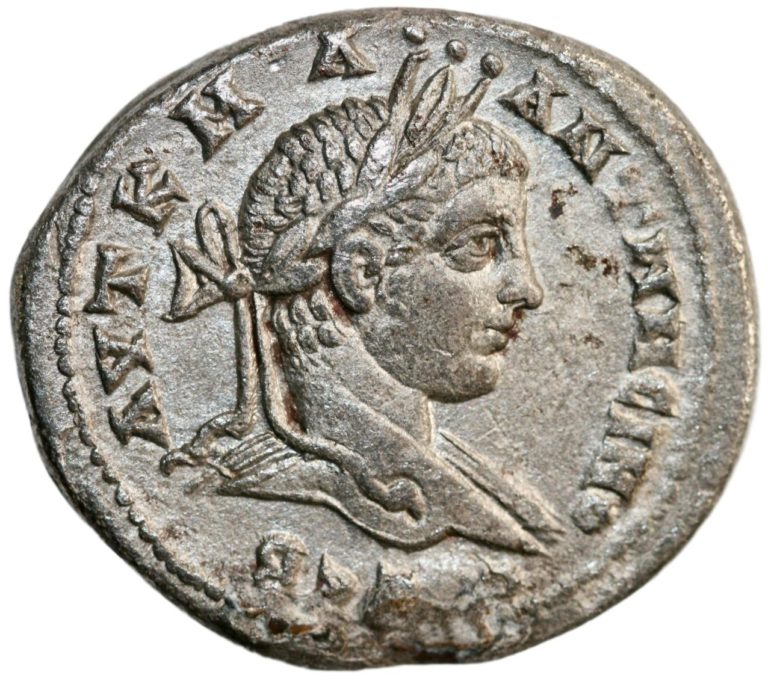 Billon tetradrachm from Emperor Elagabalus (218-222 AD)