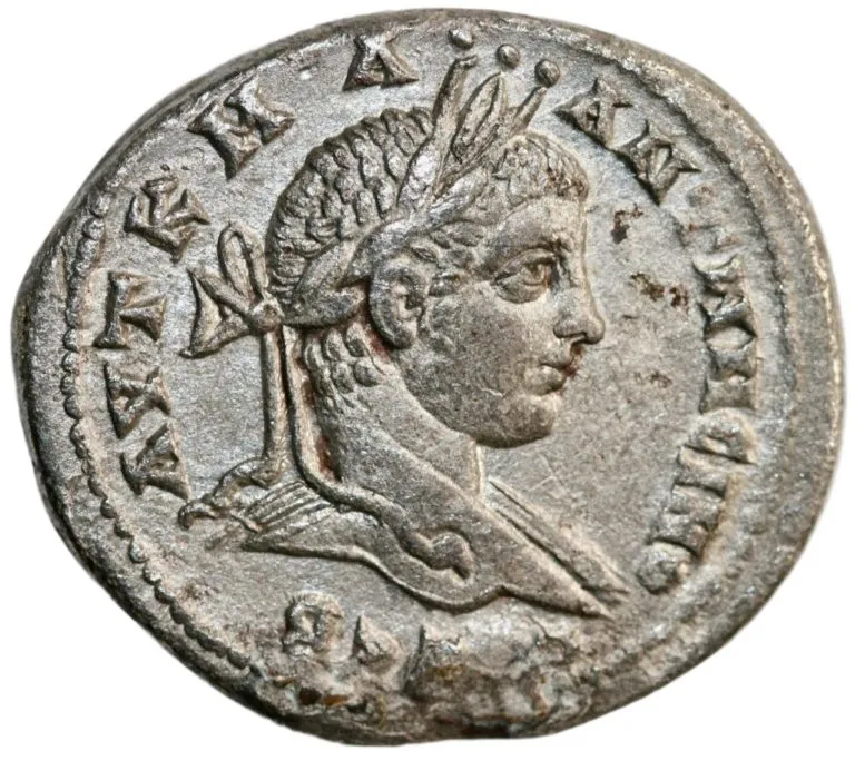 Billon tetradrachm from Emperor Elagabalus (218-222 AD)
