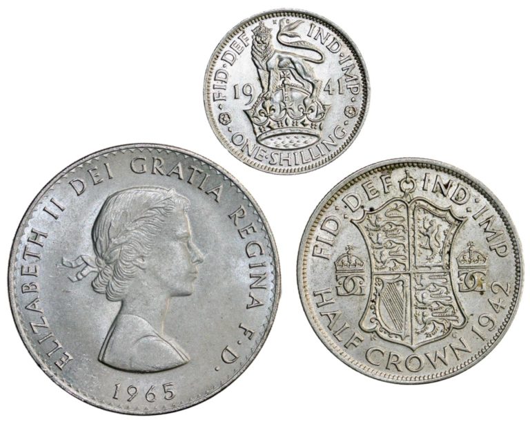England, liten samling 1900-tallsmynter