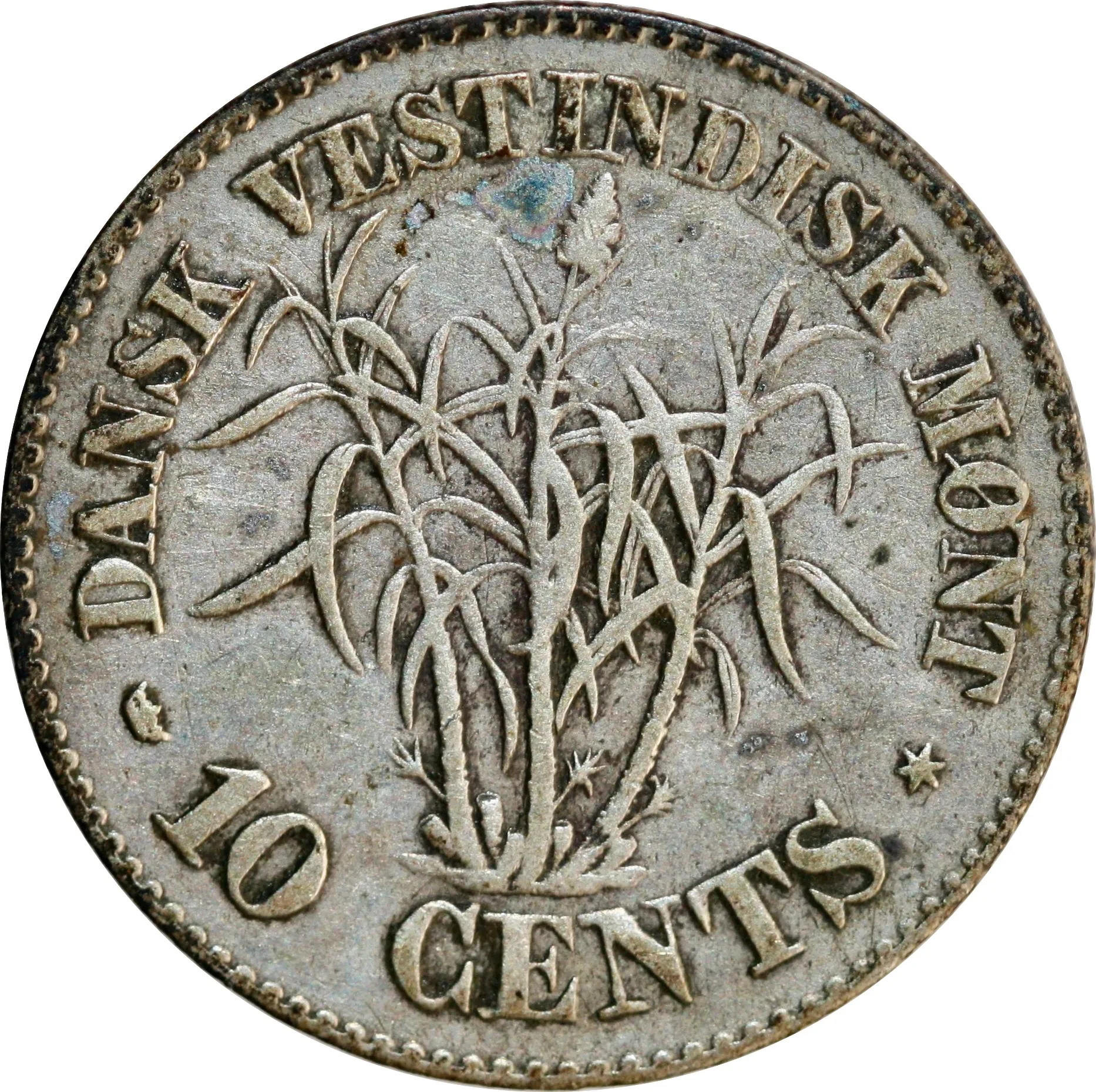 Danish West Indies, 10 cents 1859