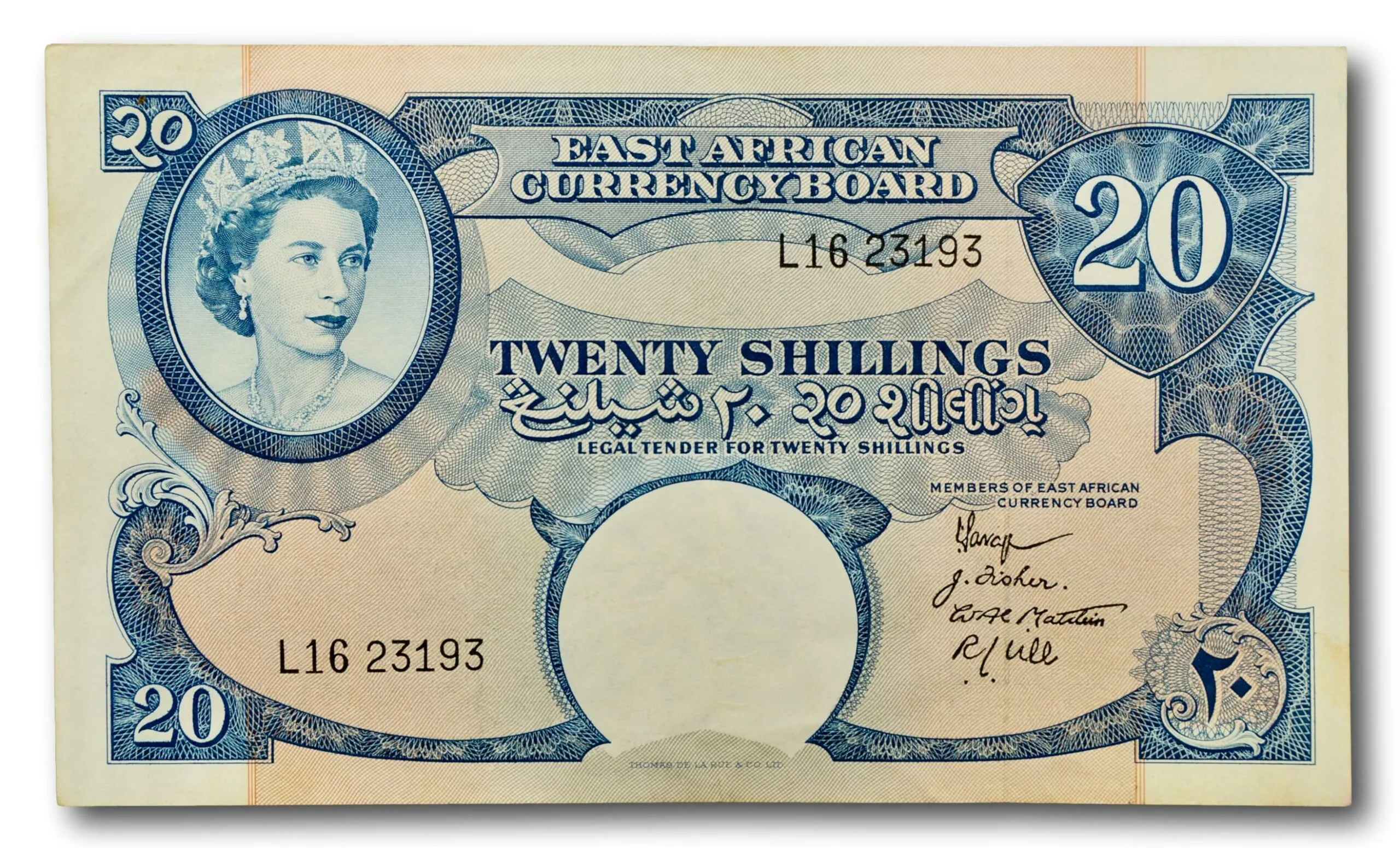 East Africa, 20 shillings 1958-1960