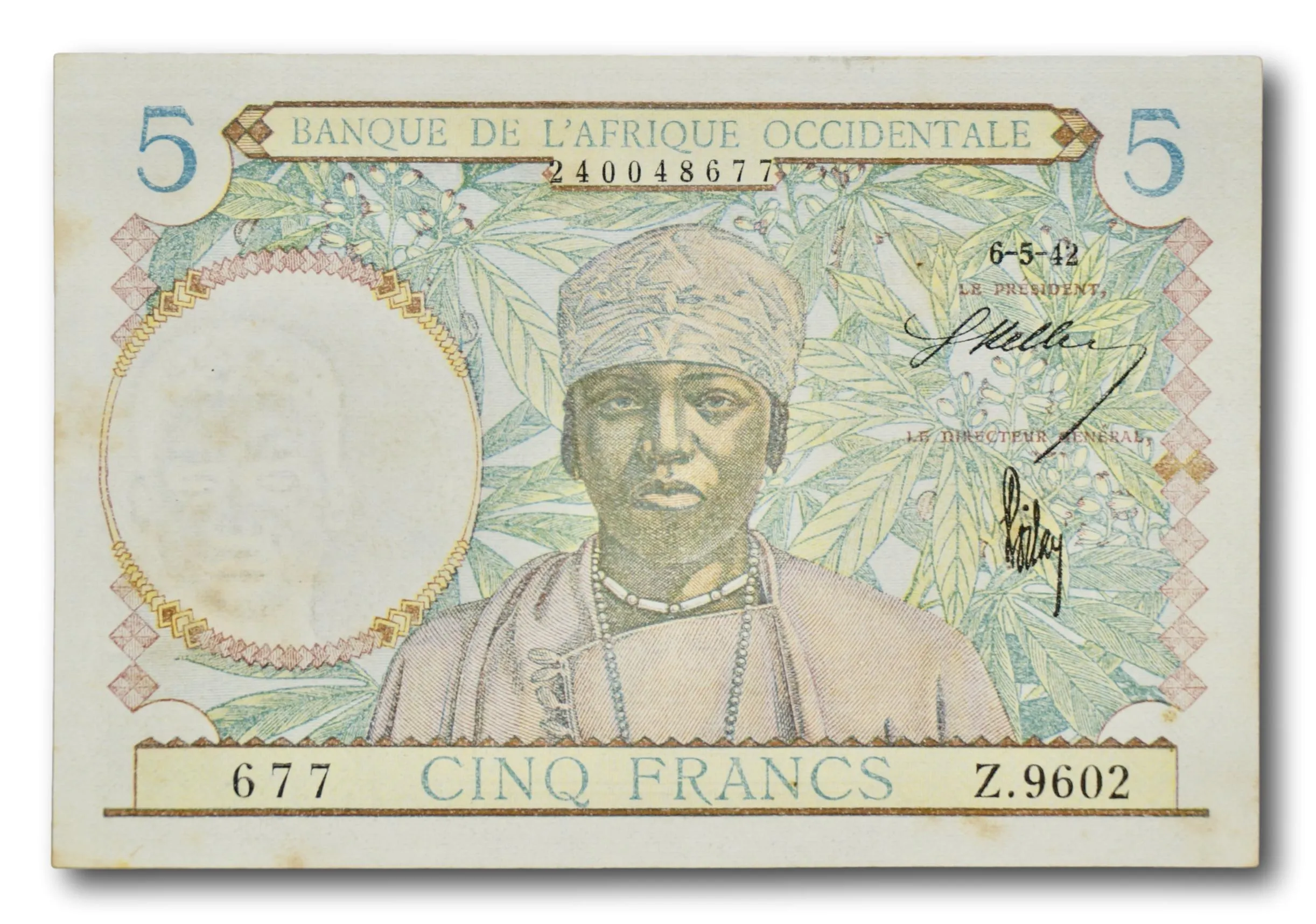 French West Africa, 5 francs 1942