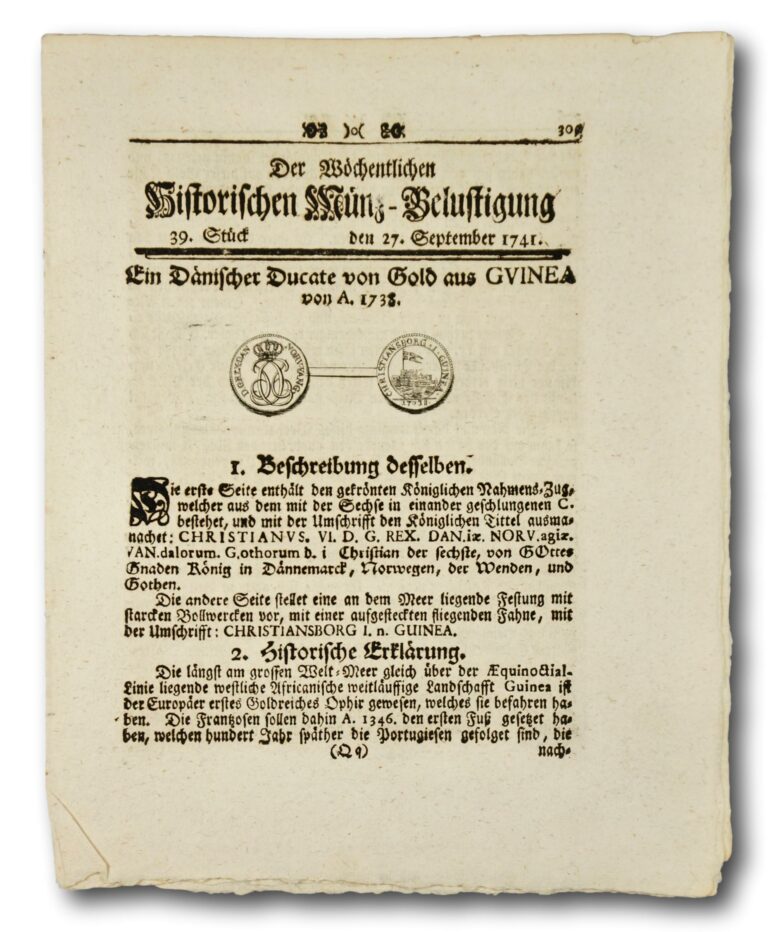 Article on a Danish Guinea Ducat (1741)