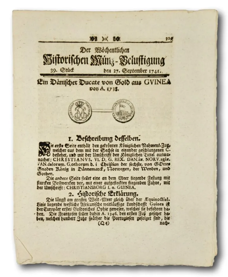 Article on a Danish Guinea Ducat (1741)