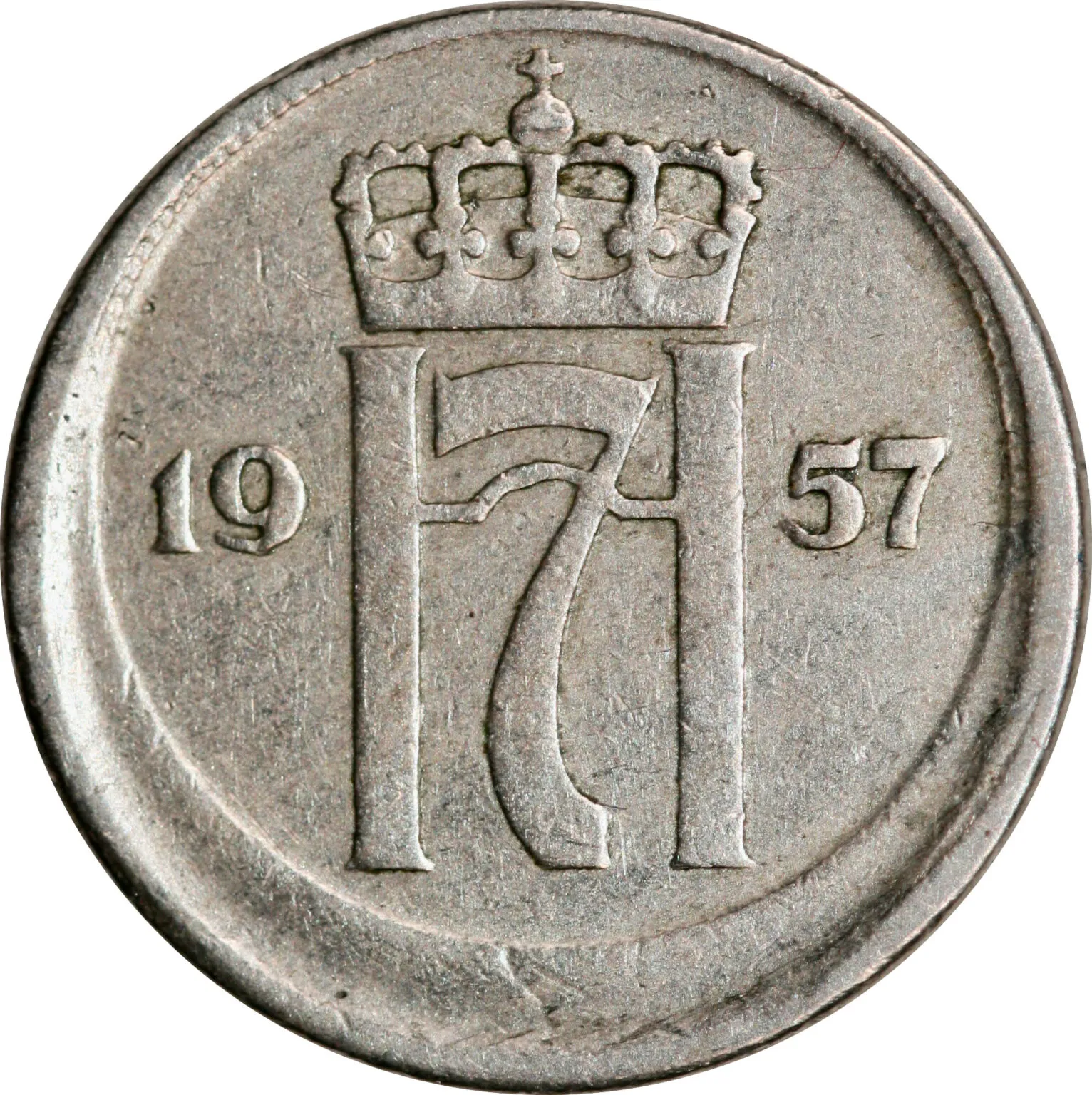 10 øre 1957 (feilpreg) - Bilde 2
