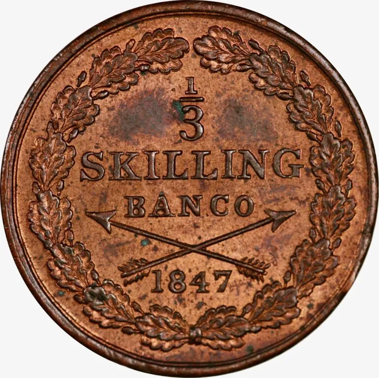 Sweden, 1/3 skilling 1847