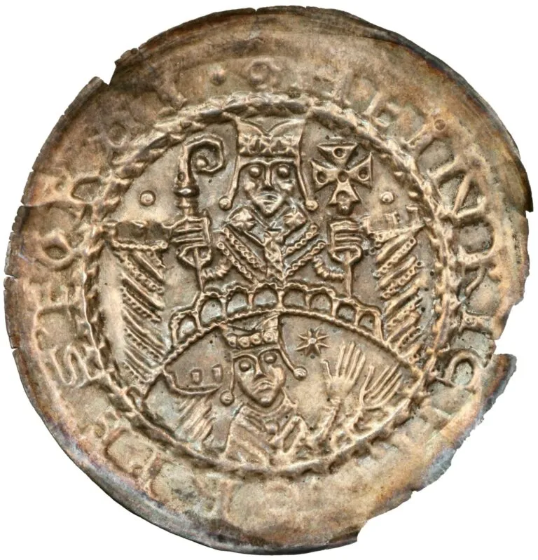 Brakteaet from Archbishop Heinrich I. von Harburg (1142-1153)