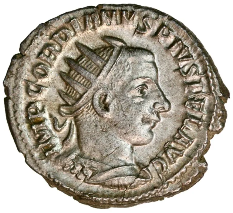 Antoninianus fra keiser Gordian III (242-244 e. Kr.)