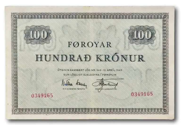 Faroe Islands, 100 krónur 1952