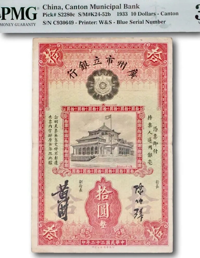 China, 10 dollars 1933