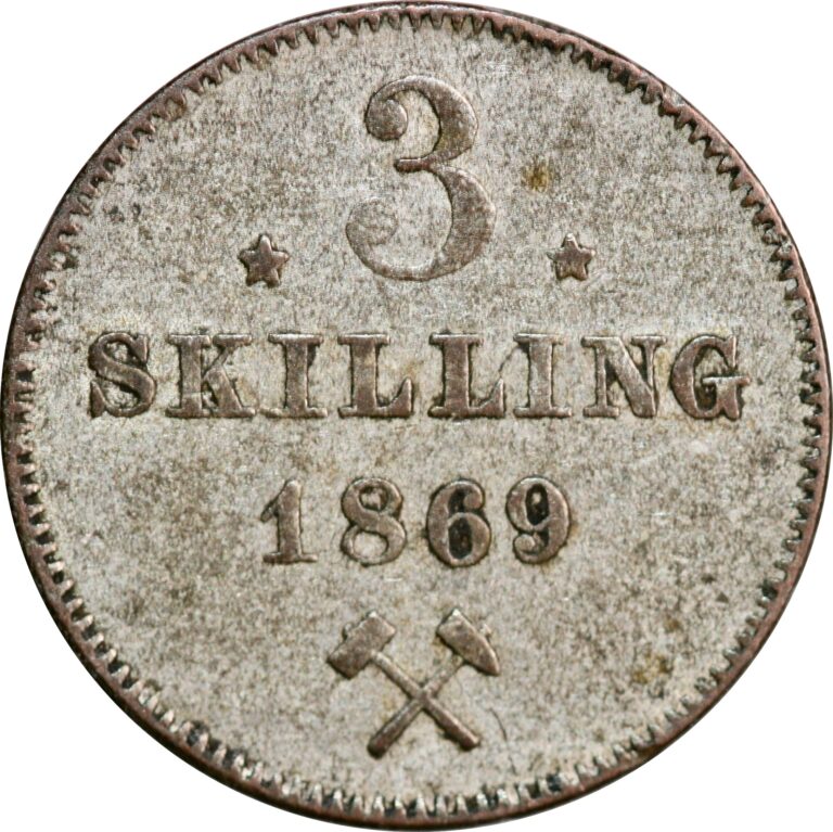 3 skilling 1869
