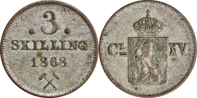Norway, 3 skilling 1868