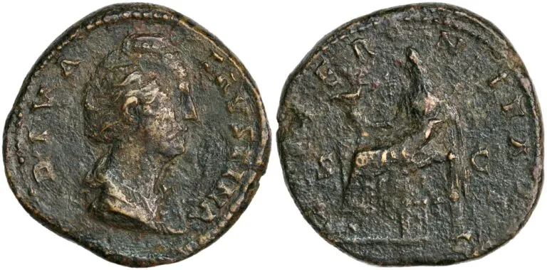 Sestertius from Diva Faustina Senior (140/1 AD)