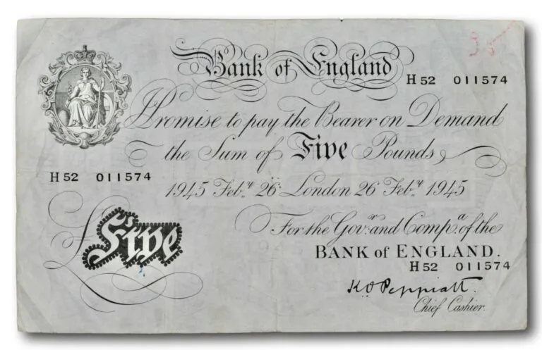 Storbritannia, 5 pund 1945