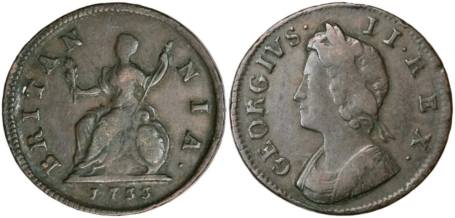 Great Britain, farthing 1733