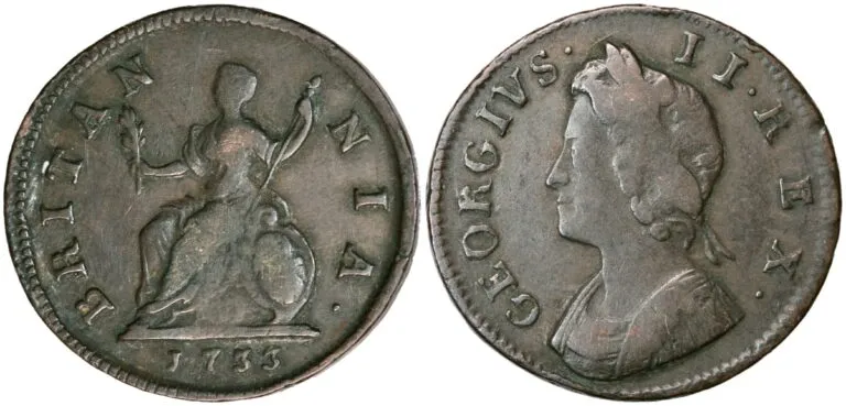 Storbritannia, farthing 1733