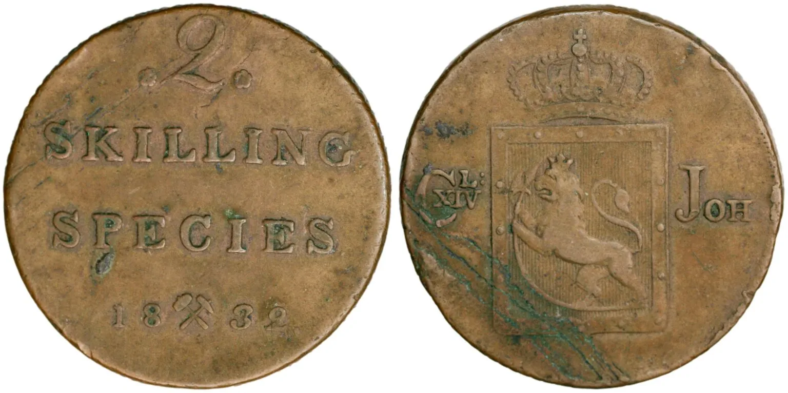 2 skilling 1832