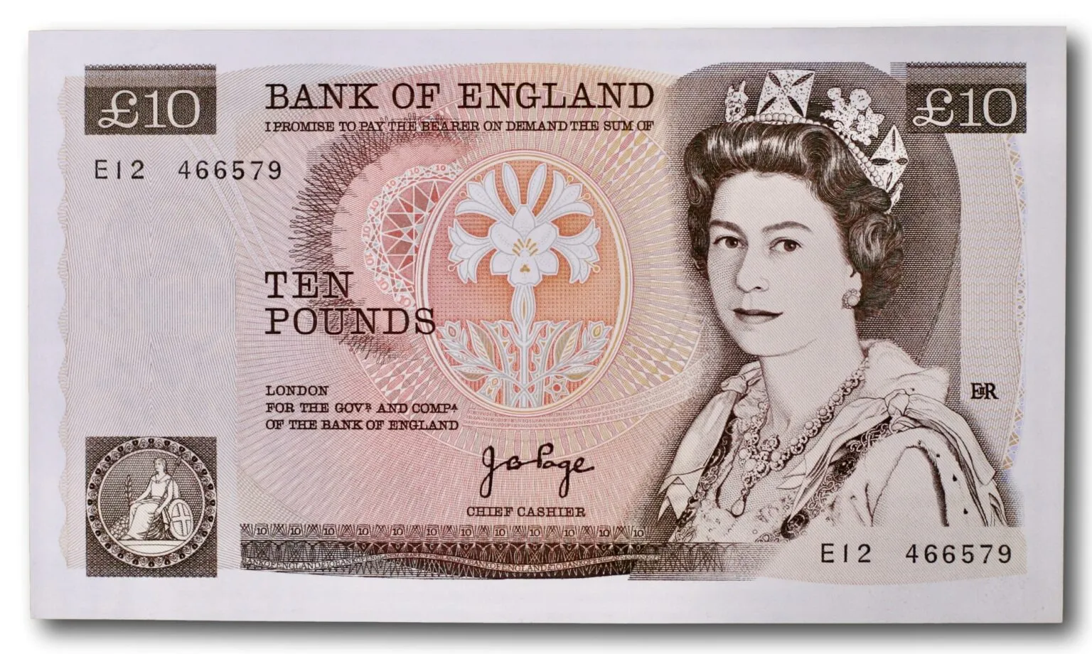 Great Britain, 10 pounds 1975-1992