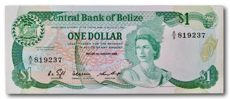 Belize, dollar 1986
