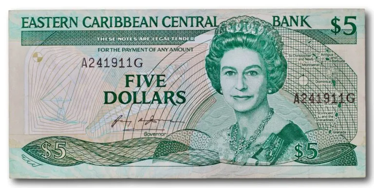 Eastern Caribbean States, 5 dollars 1985-1988