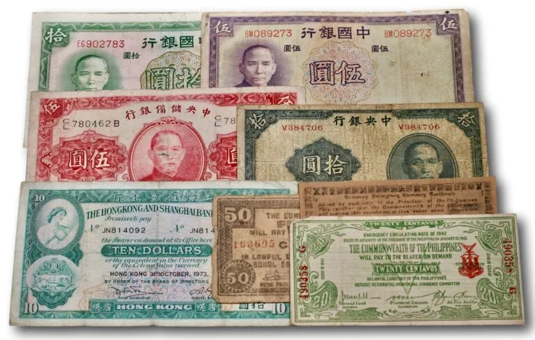Samling asiatiske sedler