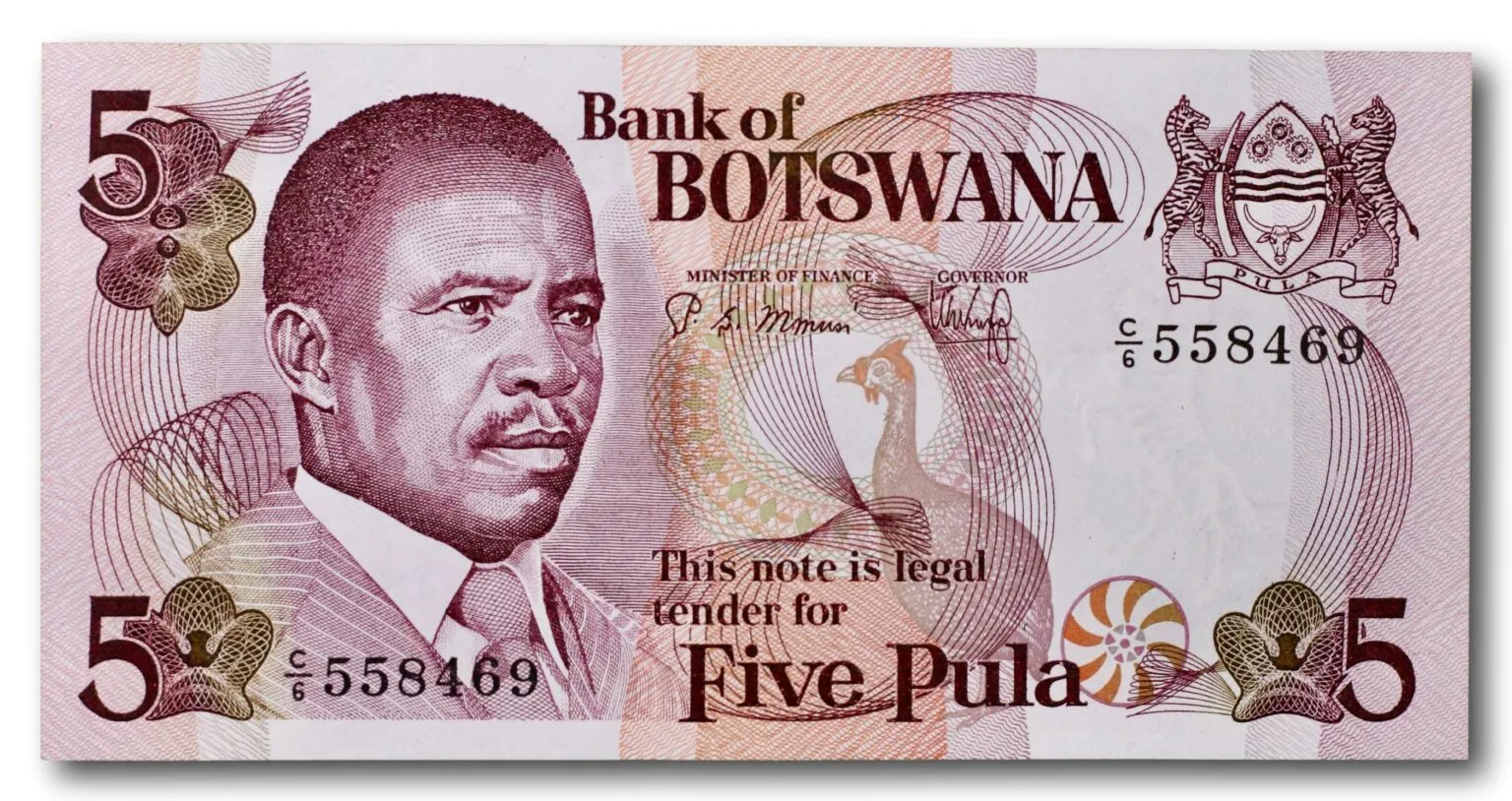 Botswana, 5 pula 1992-1995