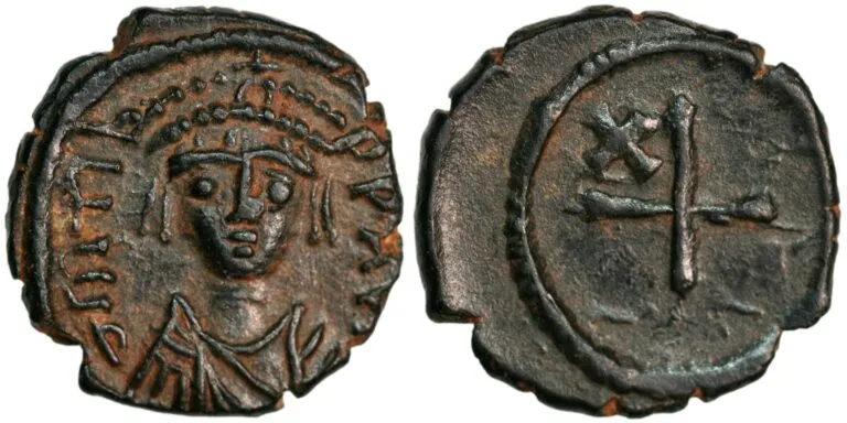 Decanummium from Emperor Tiberius II Constantine (ca. 579-582 AD)