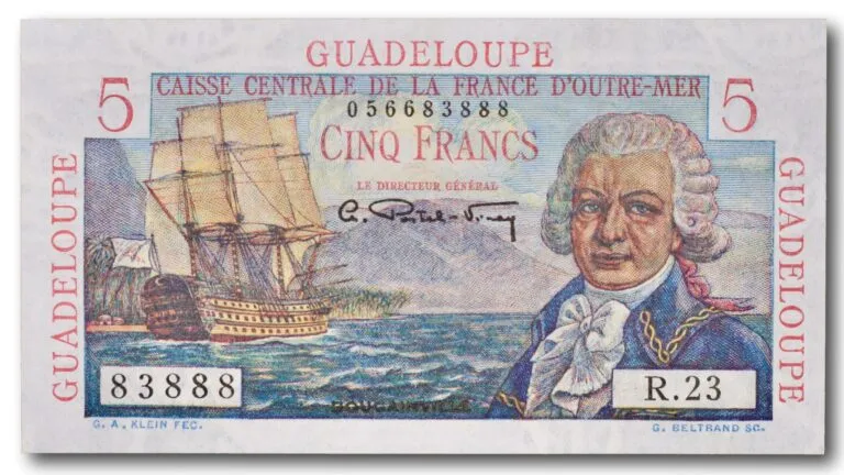 Guadeloupe, 5 francs 1947-1949