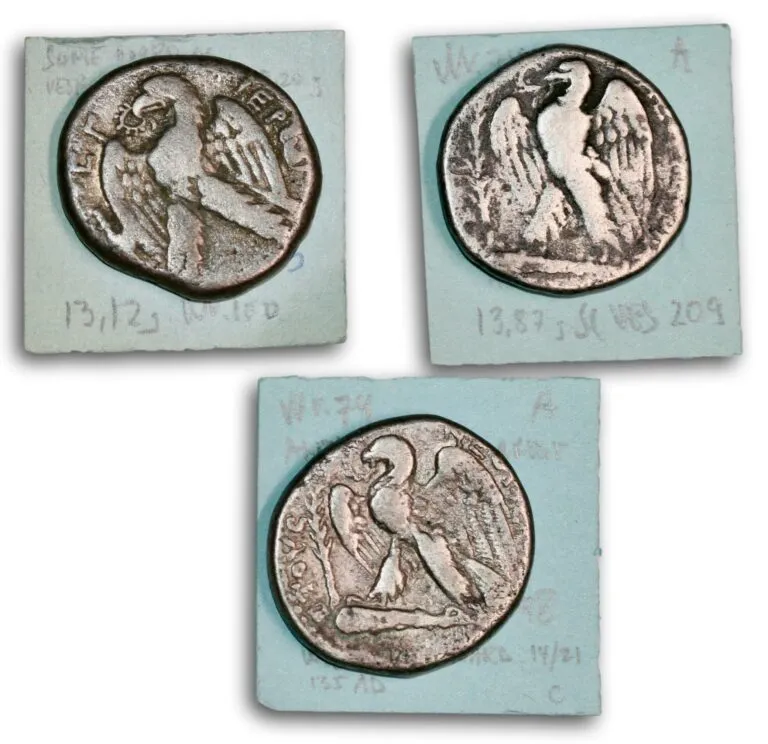 Three tetradrachms from Emperor Vespasian (69-79 AD)