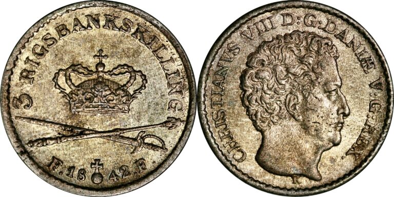 Denmark, 3 rigsbankskilling 1842