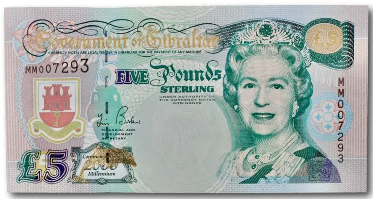 Gibraltar, 5 pounds 2000