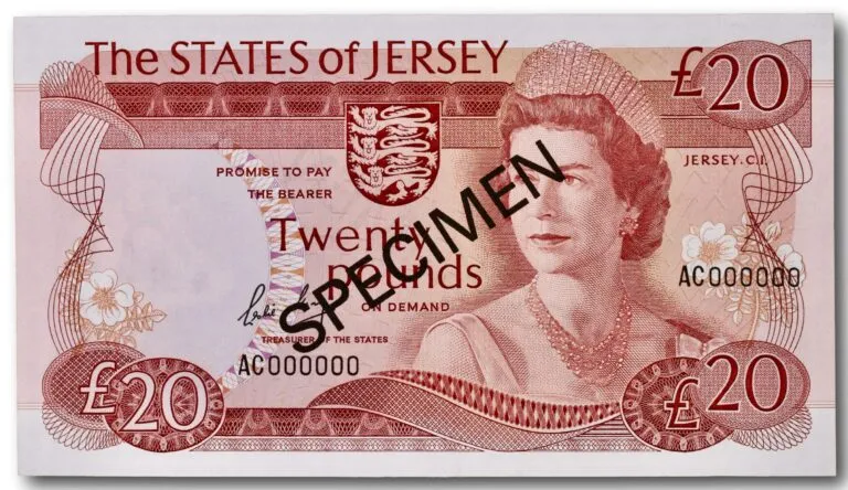 Jersey, 20 pund SPECIMEN 1976