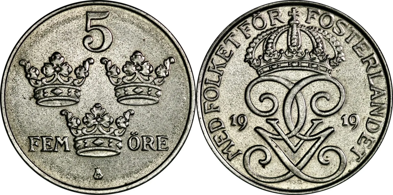 Sverige, 5 öre 1919