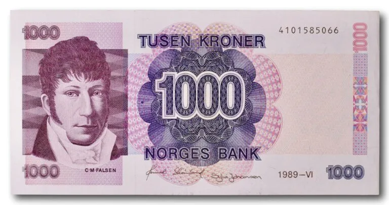 Norway, 1000 kroner 1989