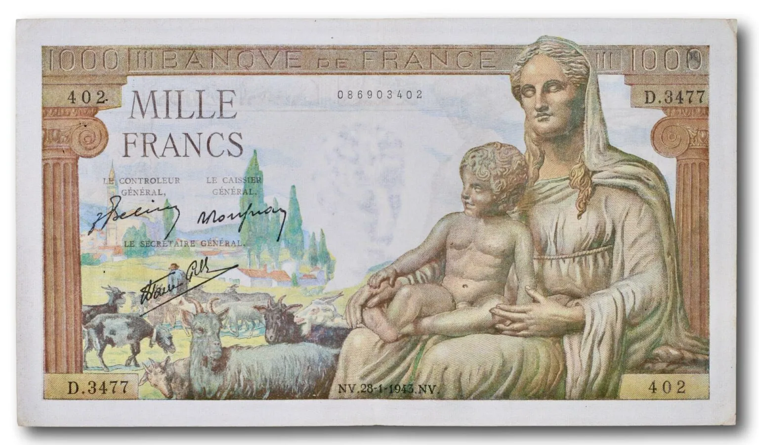 Frankrike, 1000 francs 1943