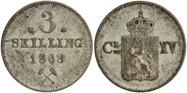 Norway, 3 skilling 1868