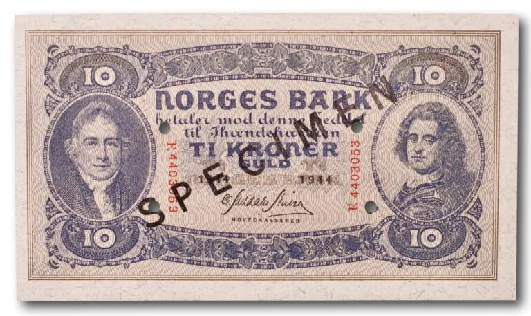 Norway, 10 kroner 1944 SPECIMEN
