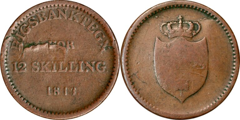 Norway, 12 skilling riksbanktegn 1813
