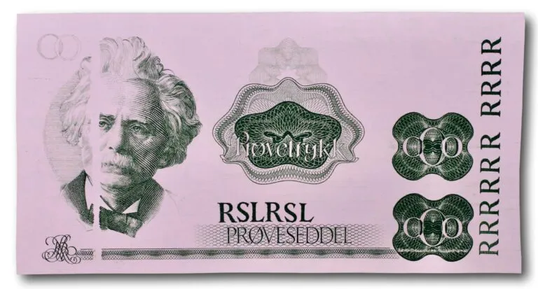 Ensidig prøvetrykk (ca. 1980)
