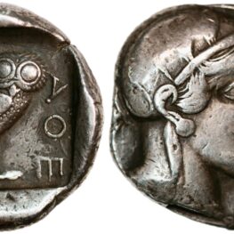 Tetradrakme fra Athen i Attika (ca. 454-404 f. Kr.)