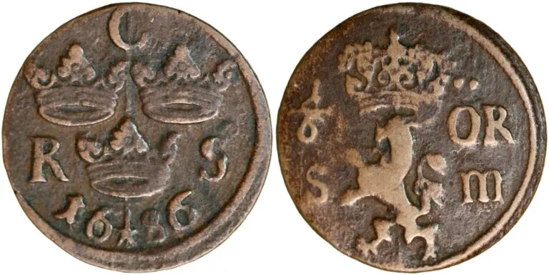 Sweden, 1/6 öre 1686