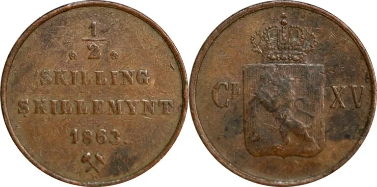 Norway, 1/2 skilling 1863