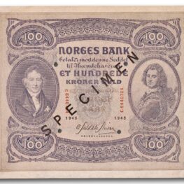 100 kroner SPECIMEN 1945