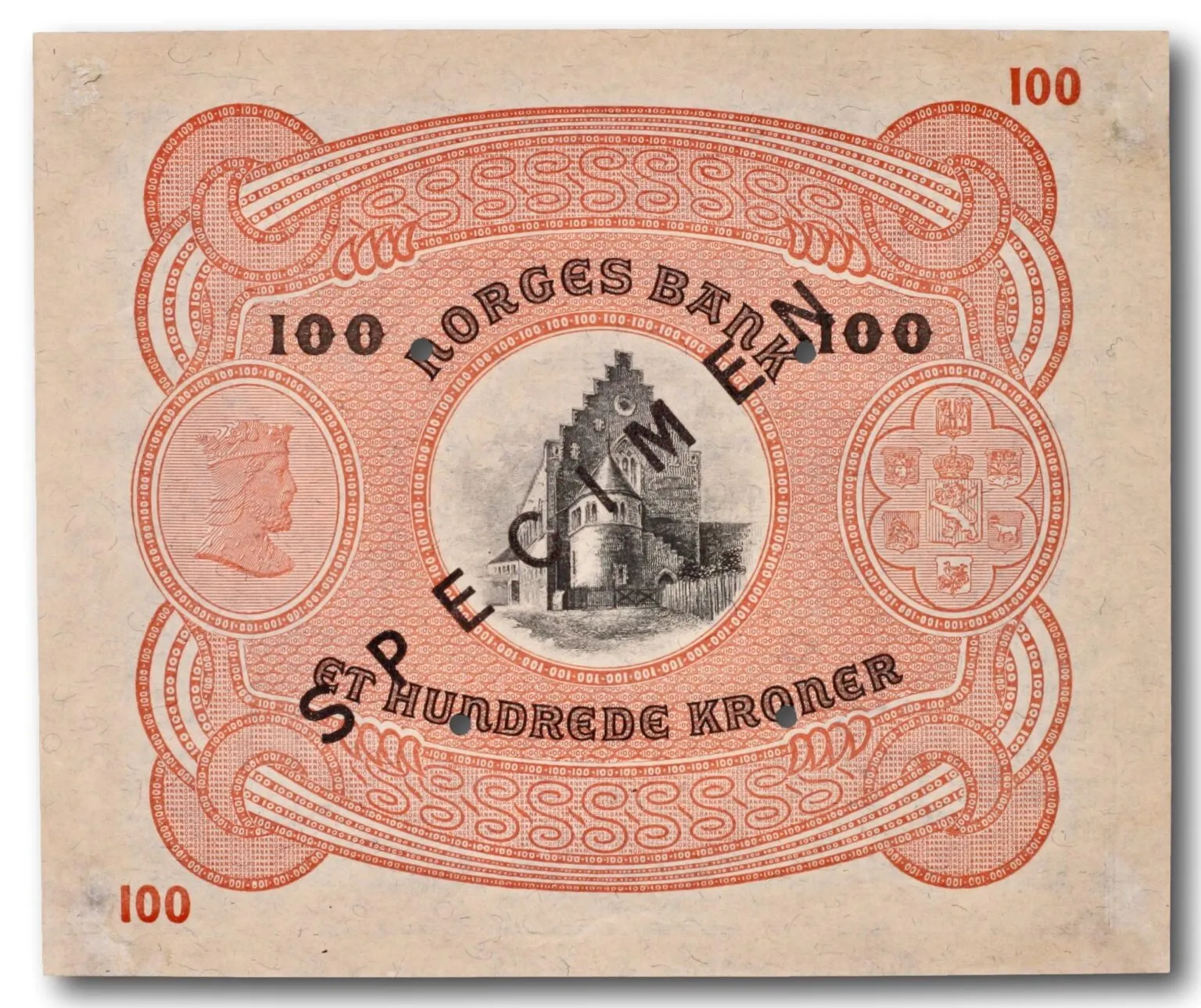 Norway, 100 kroner SPECIMEN 1945 - Image 2