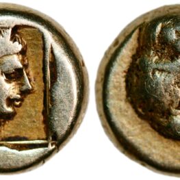 Electrum Hekte from Mytilene in Lesbos (ca. 397-378 BC)