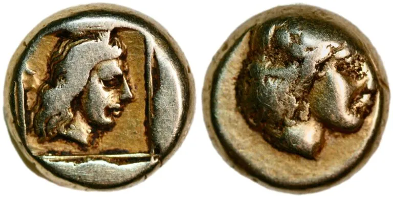 Electrum Hekte from Mytilene in Lesbos (ca. 397-378 BC)